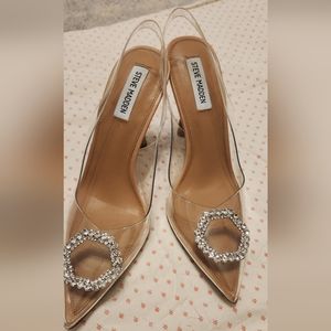 Steve Madden Clear Rhinestone Slingback Pump - Size 9.5